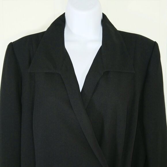 Vintage Mary McFadden Black Wrap Dress Blazer Long Sleeve Elegant Photos Sizing - Picture 7 of 16